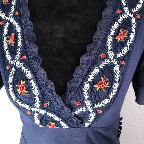 Anthropologie Ric Rac Castle Hill navy blouse - Picture 5 of 8